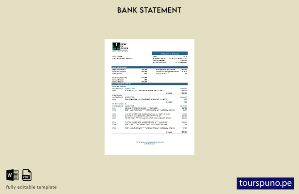 listo para imprimir plantilla de word   extracto bancario del Banco de África  2
